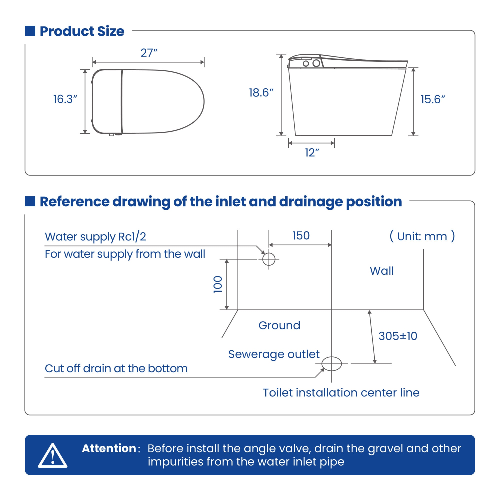 London Sunshine Smart Non-Electric Bidet Toilet - One-Piece Toilet with Dual Flush System (Foot Pedal & Button Control) | Dual Nozzle Bidet Wash | Complete Installation Kit