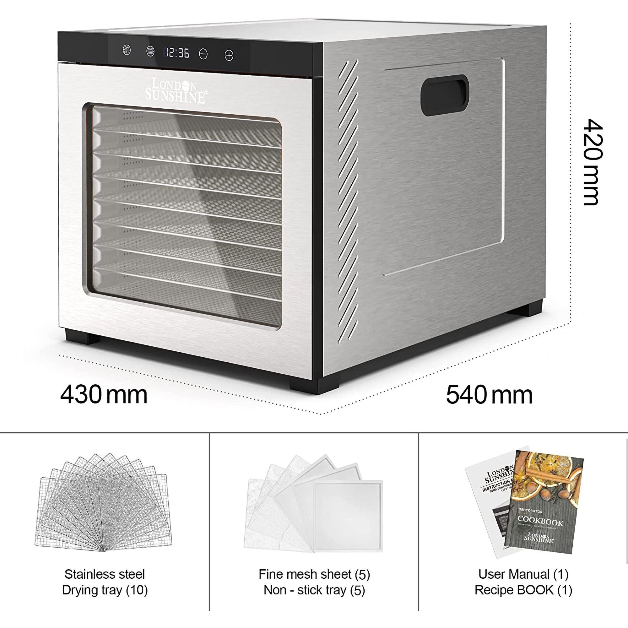 Déshydrateur alimentaire London Sunshine® - 10 plateaux